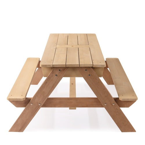 3-in-1 Kids Picnic Table with Umbrella — Sand, Water & Dining Activity Table