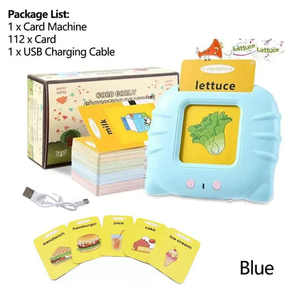 Talking Flash Cards for Kids (Ages 2–6) – Interactive Learning Toy with 224 Words | Screen-Free Educational Gift (Different colors & languages)