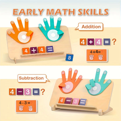 Wooden Math Learning Board for Kids — Addition & Subtraction Toy with Number Blocks (Ages 3+) Montessori