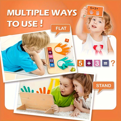 Wooden Math Learning Board for Kids — Addition & Subtraction Toy with Number Blocks (Ages 3+) Montessori