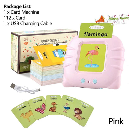 Talking Flash Cards for Kids (Ages 2–6) – Interactive Learning Toy with 224 Words | Screen-Free Educational Gift (Different colors & languages)
