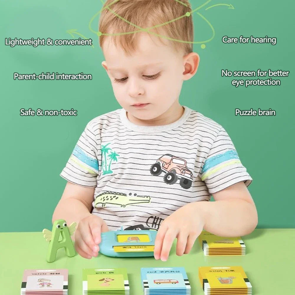 Talking Flash Cards for Kids (Ages 2–6) – Interactive Learning Toy with 224 Words | Screen-Free Educational Gift (Different colors & languages)