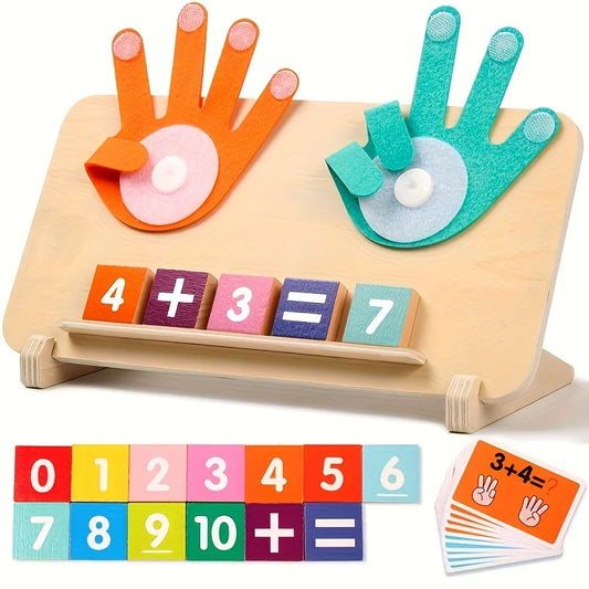 Wooden Math Learning Board for Kids — Addition & Subtraction Toy with Number Blocks (Ages 3+) Montessori