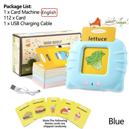 Talking Flash Cards for Kids (Ages 2–6) – Interactive Learning Toy with 224 Words | Screen-Free Educational Gift (Different colors & languages)