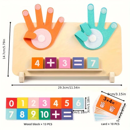 Wooden Math Learning Board for Kids — Addition & Subtraction Toy with Number Blocks (Ages 3+) Montessori