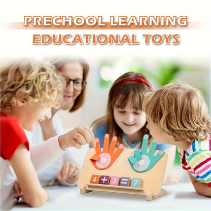 Wooden Math Learning Board for Kids — Addition & Subtraction Toy with Number Blocks (Ages 3+) Montessori