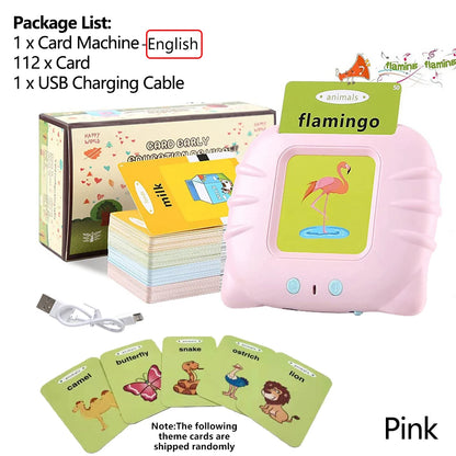 Talking Flash Cards for Kids (Ages 2–6) – Interactive Learning Toy with 224 Words | Screen-Free Educational Gift (Different colors & languages)