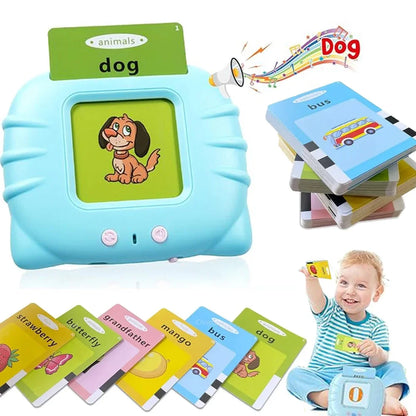 Talking Flash Cards for Kids (Ages 2–6) – Interactive Learning Toy with 224 Words | Screen-Free Educational Gift (Different colors & languages)