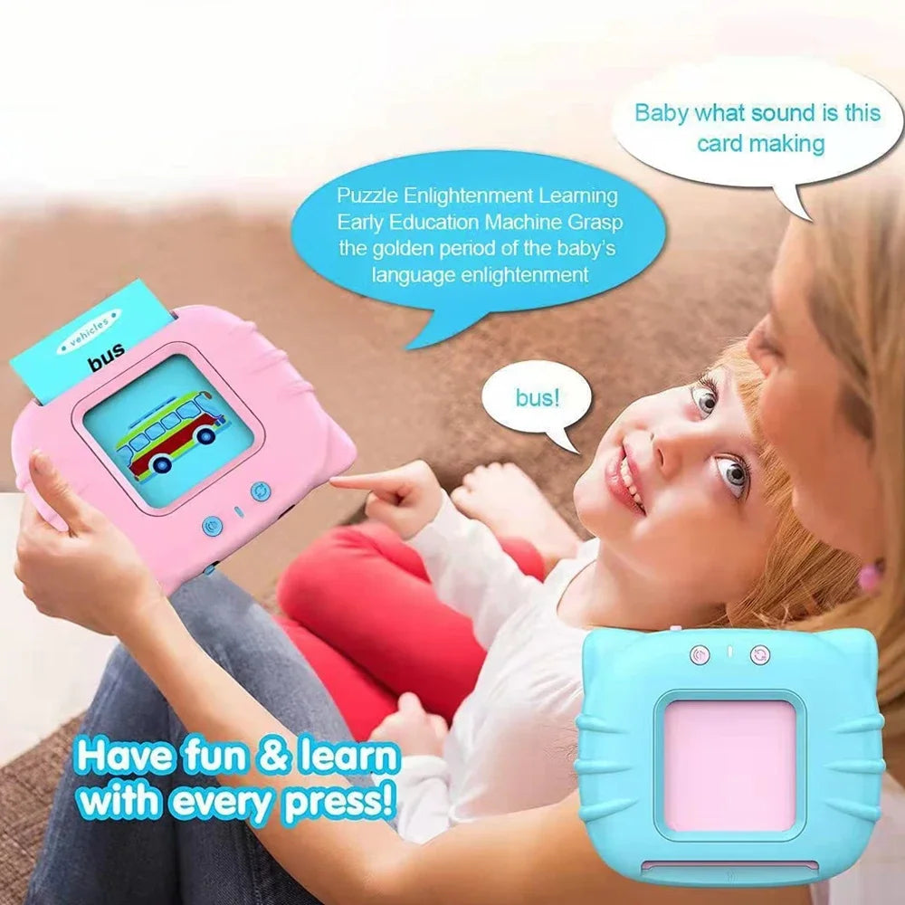 Talking Flash Cards for Kids (Ages 2–6) – Interactive Learning Toy with 224 Words | Screen-Free Educational Gift (Different colors & languages)